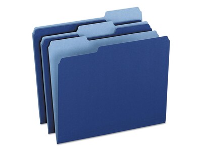 Pendaflex Two-Tone File Folders, 1/3-Cut Tab, Letter Size, Navy Blue, 100/Box (152 1/3 NAV)