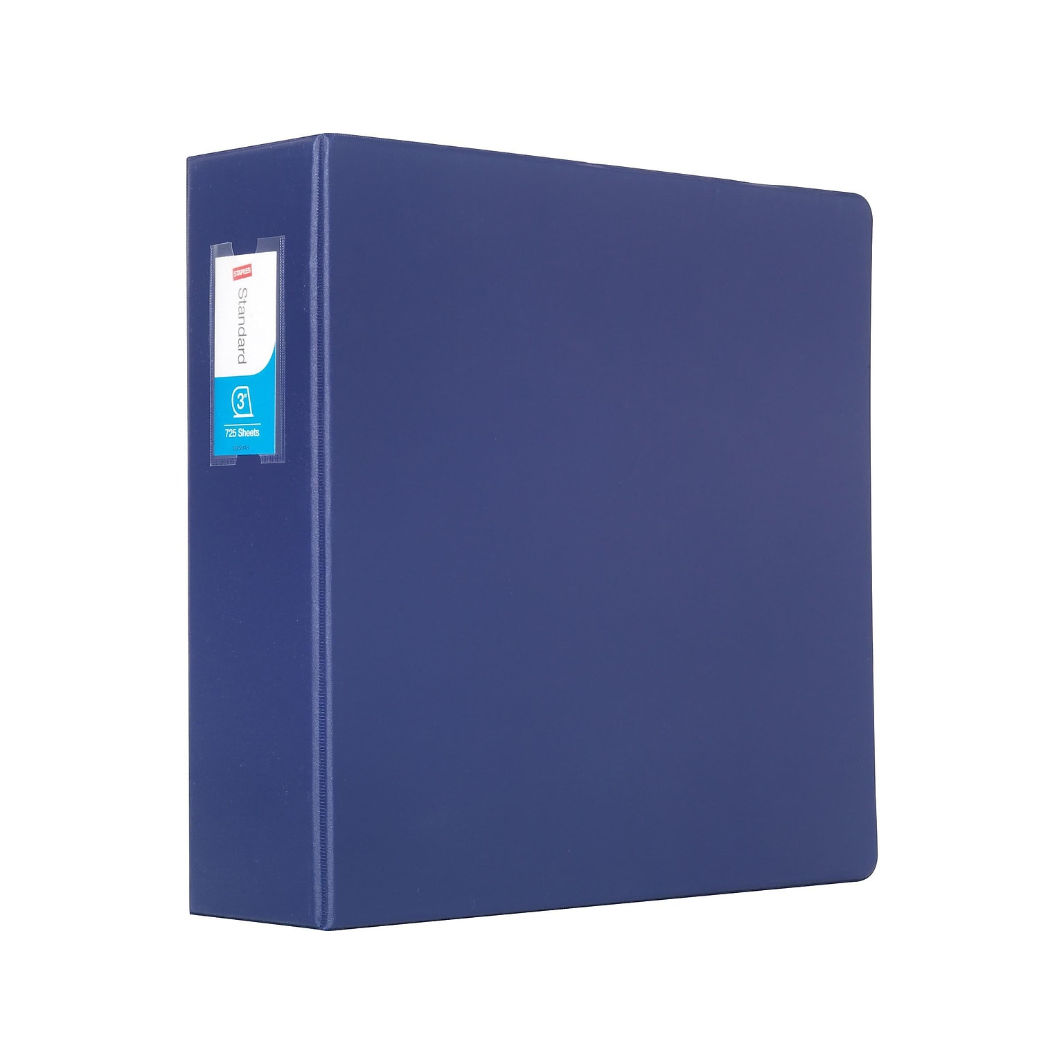 Staples Standard 3 3-Ring Non-View Binder With Label Holder, Navy Blue (26424-CC)