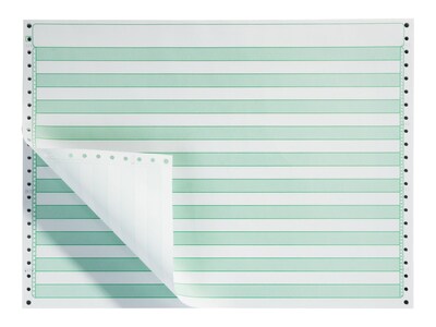 Staples® Green Bar Computer Paper, 14.875" x 11", 15 lbs., 100 Bright, 3500/Carton (25515/45115/177)