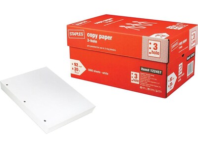 STAPLES ADVANTAGE Tru Red Printer Paper, 8.5 x 11, 20 lbs., White, 500