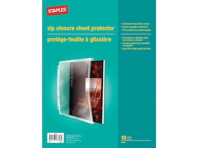 Staples Standard Weight Sheet Protectors, 8.5 x 11, Clear, 100