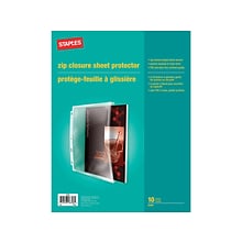 Staples Medium Weight Sheet Protectors, 8-1/2 x 11, Clear, 10/Pack (23259)