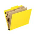 Pendaflex® Six-Section Colored PressGuard Heavy Duty Classification Folders, Letter Size, Yellow, 10/Box (PFX1257Y)