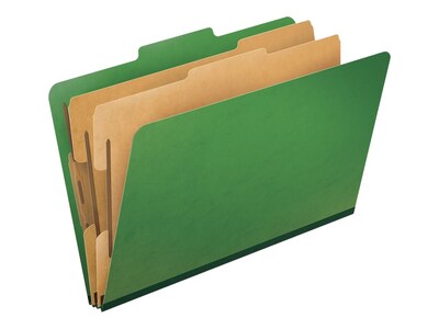 Pendaflex Heavy Duty PressGuard Classification Folders, 2-Dividers, Legal Size, Green, 10/Box (PFX2257GR)