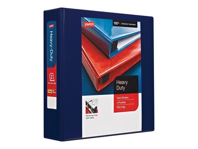 Staples Heavy Duty 2 3-Ring View Binder, Navy Blue (56280-CC/26347)