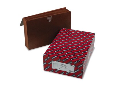 Smead Redrope Partition Wallet, 5-1/4 Expansion, Legal Size, 6-Pocket, Brown, 10/Box (72475)
