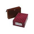 Smead Redrope Partition Wallet, 5-1/4 Expansion, Legal Size, 6-Pocket, Brown, 10/Box (72475)
