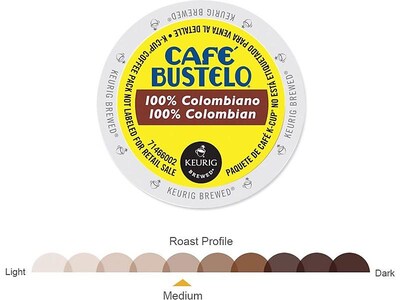 Cafe Bustelo 100% Colombian Coffee, Keurig® K-Cup® Pods, Medium Roast, 24/Box (6107)
