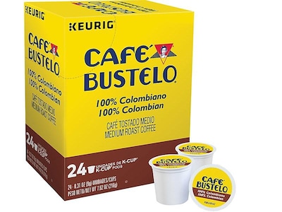 Cafe Bustelo 100% Colombian Coffee Keurig® K-Cup® Pods, Medium Roast, 24/Box (6107)