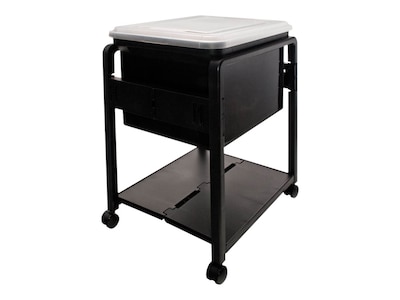 Advantus Plastic/Poly Mobile File Cart with Swivel Wheels, Black (AVT55758)