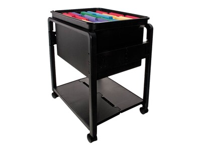 Advantus Plastic/Poly Mobile File Cart with Swivel Wheels, Black (AVT55758)