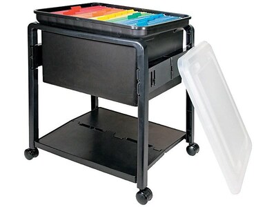 Advantus Plastic/Poly Mobile File Cart with Swivel Wheels, Black (AVT55758)