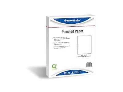 Printworks® Professional 8.5" x 11" 2-Hole Punched Specialty Paper, 20 lbs., 92 Brightness, 2500 Sheets/Carton (04110)