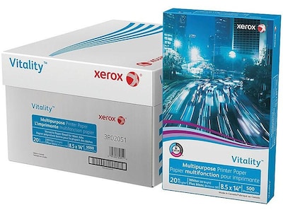 Xerox® Vitality® 8.5 x 14 Multipurpose Paper, 20 lbs., 92 Brightness, 10 Reams/Carton (3R02051)