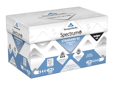 Georgia-Pacific Spectrum Standard 92 11 x 17 Multipurpose Paper, 20 lbs., 92 Brightness, 500/Ream, 5 Reams/Carton (999812)