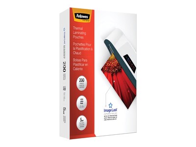 Fellowes ImageLast Premium Thermal Laminating Pouches, Letter Size, 5 Mil, 200/Pack (5245301)