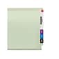Smead End-Tab Pressboard Fastener File Folder with SafeSHIELD Fastener, Legal Size, Gray/Green, 25/B