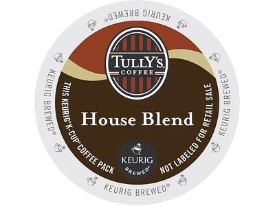 Tullys House Blend Coffee, Keurig® K-Cup® Pods, Medium Roast, 24/Box (192919)