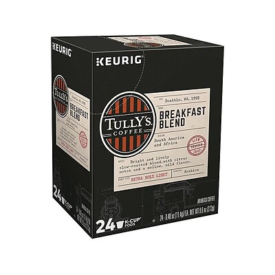 Tullys Breakfast Blend Coffee, Keurig® K-Cup® Pods, Light Roast, 24/Box (192719)