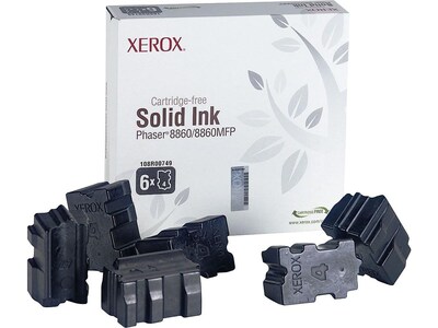 Xerox 108R00749 Black Standard Yield Ink Cartridge, 6/Pack