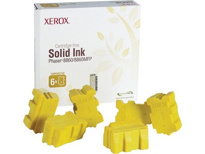 Xerox 108R00748 Yellow Standard Yield Ink Cartridge, 6/Pack