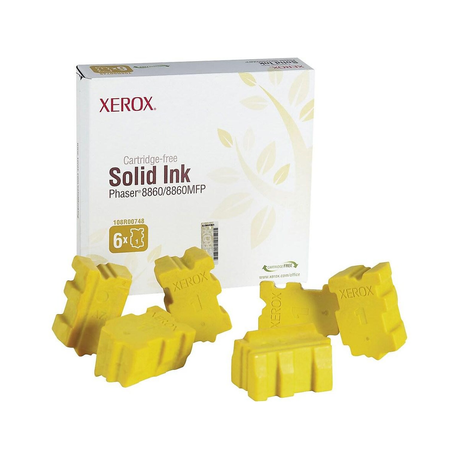 Xerox 108R00748 Yellow Standard Yield Ink Cartridge, 6/Pack