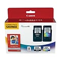 Canon PG-240XL/CL-241XL Black/Tri-Color High Yield Ink Cartridge, 2/Pack with 4x6 photo paper (5206B