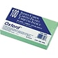Oxford Blank 3" x 5" Index Cards, Green, 100/Pack (OXF 7320 GRE)