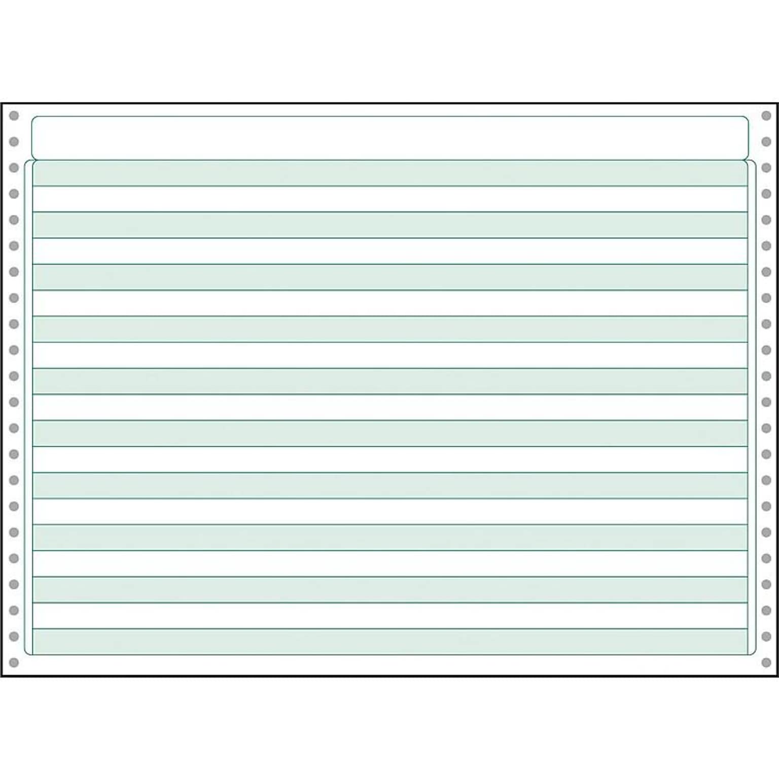 Printworks® Professional Continuous Computer Paper, 20 lbs., 11 x 14.875, Green Bar, 2200 Sheets/Carton (PRB02716)