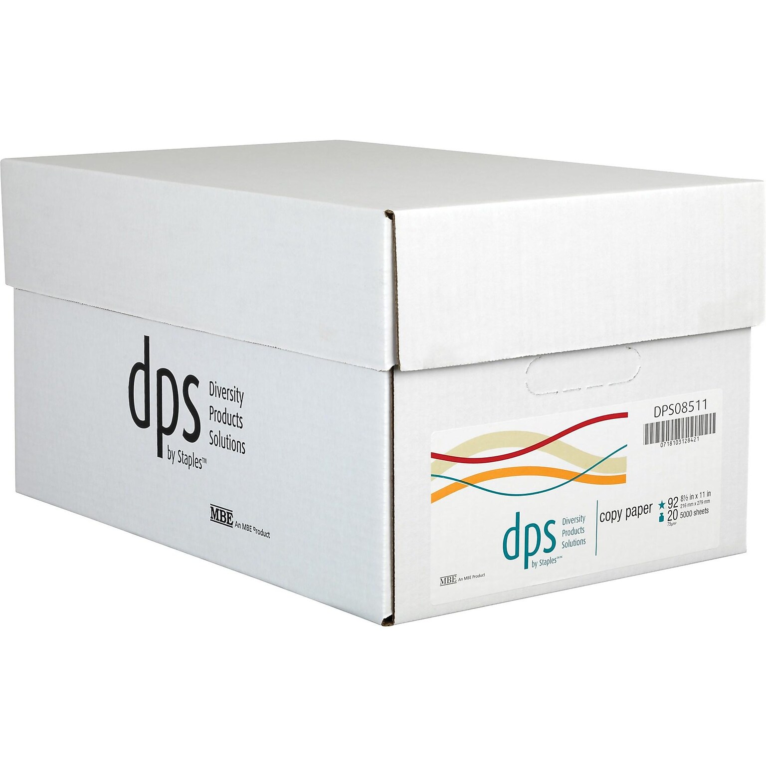Diversity Products Solutions 8.5 x 11 3-Hole Punched Copy Paper, 20 lbs., 92 Brightness, 500/Ream, 10 Reams/Carton (DPS08511P)