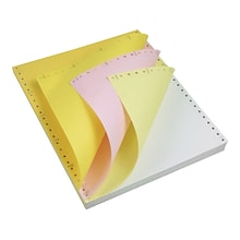 9.5 x 11 4-Part Computer Paper, White/Pink/Canary, 800/Box (26157/287220/38)