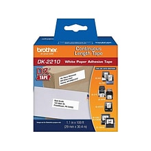 Brother DK-2210 Medium Width Continuous Paper Labels, 1-1/10 x 100, Black on White (DK-2210)