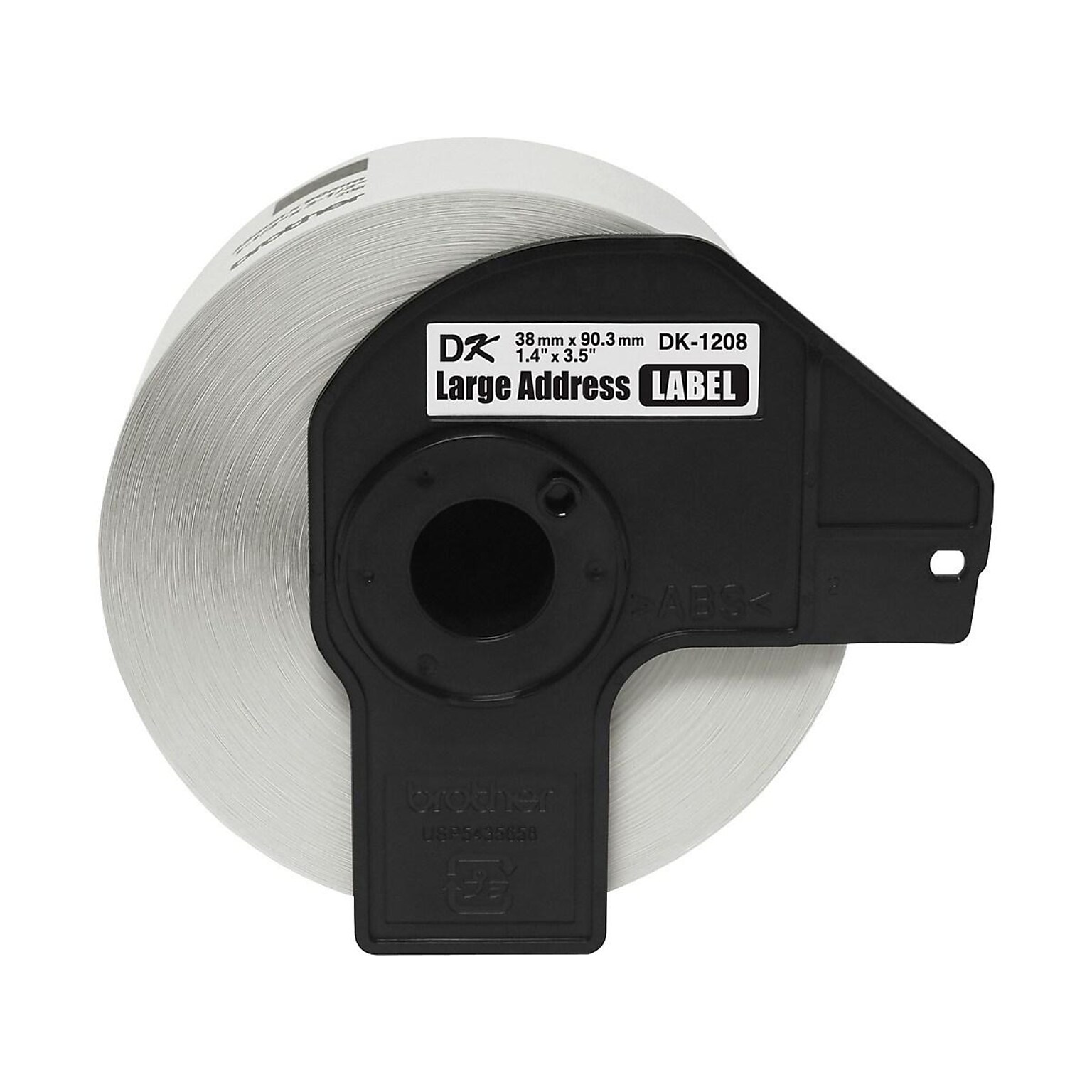 Brother DK-1208 Large Address Paper Labels, 3-1/2 x 1-4/10, Black on White, 400 Labels/Roll (DK-1208)