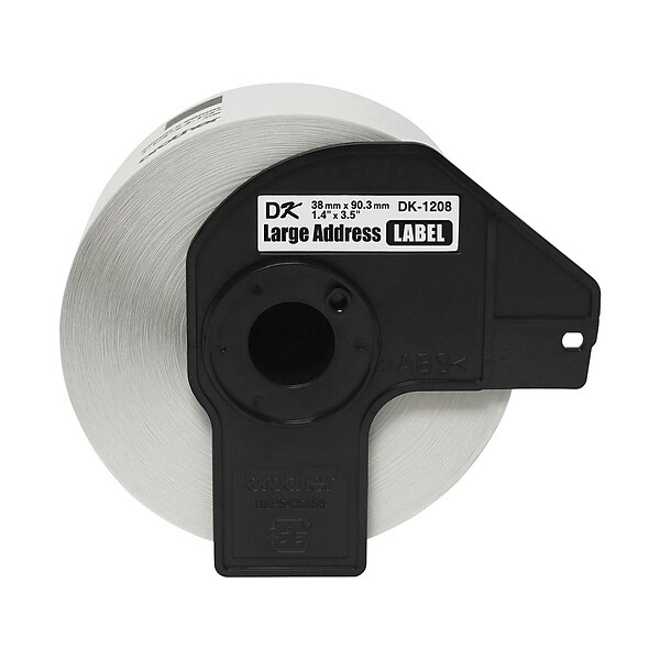 Brother DK1208 Label Printer Labels, 1.4W, White, 400/Roll