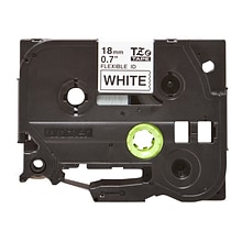 Brother P-touch TZe-FX241 Laminated Flexible ID Label Maker Tape, 3/4 x 26-2/10, Black on White (T