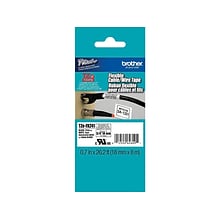 Brother P-touch TZe-FX241 Laminated Flexible ID Label Maker Tape, 3/4 x 26-2/10, Black on White (T