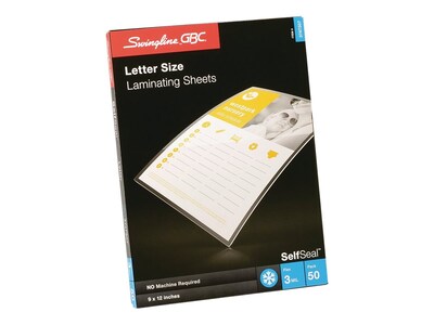 GBC Self Seal Adhesive Laminating Sheets, Letter Size, 50/Pack (3747307)