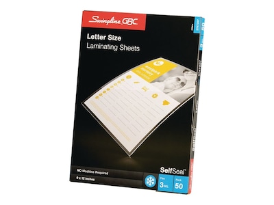 GBC Self Seal Adhesive Laminating Sheets, Letter Size, 50/Pack (3747307)