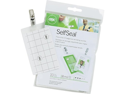 Swingline GBC SelfSeal Self-Adhesive Pouches, ID Tag, 10/Pack (3747205)