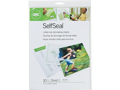 Swingline GBC Self Sealing Adhesive Laminating Cartridges, Letter Size, 10/Pack (3747308)