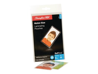 Swingline GBC Self Sealing Laminating Pouches, Wallet, 8 Mil, 10/Pack (3745685)