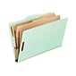 Pendaflex Classification Folders with 2-Dividers/ 6 Fasteners, Letter Size, Light Green, 10/Box (17173EE)
