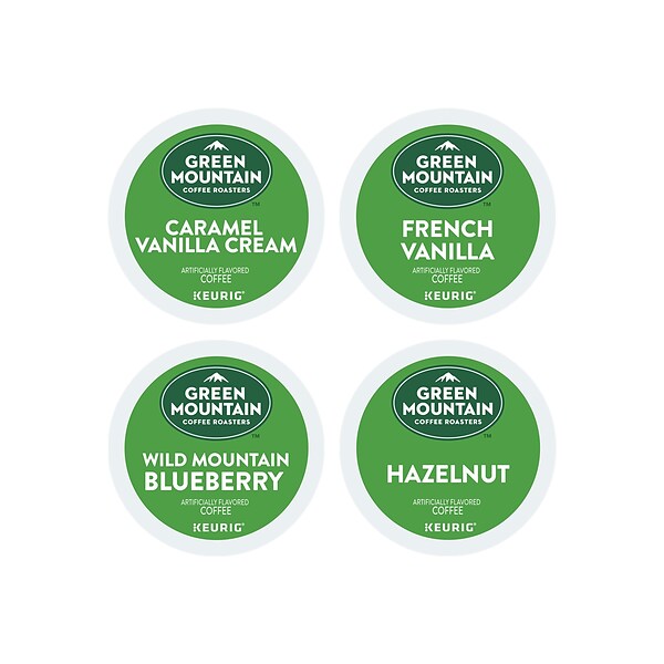 Green Mountain Flavored Variety Pack Coffee, Keurig® K-Cup® Pods, Light Roast, 88/Carton (6502)