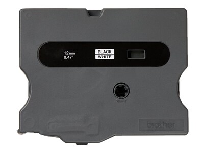 Brother TX2311 Label Maker Tape, 1/2W, Black On White