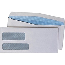 Quality Park Gummed Security Tinted #10 Double Window Envelopes, 4 1/8 x 9 1/2, White, 500/Box (24