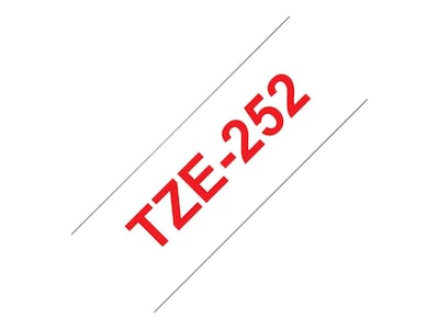 Brother P-touch TZe-252 Laminated Label Maker Tape, 1" x 26-2/10', Red On White (TZe-252)