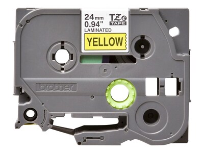Brother P-touch TZe-651 Laminated Label Maker Tape, 1 x 26-2/10, Black On Yellow (TZe-651)