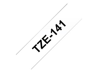 Brother TZ-E141 Label Maker Tape, 0.7"W, Black On Clear