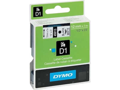 Dymo d1 Standard Labels Black Print on Clear Tape 1/2 x 23', Compatible  with Label Manager and Label Writer