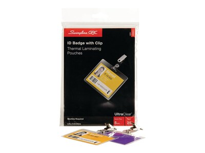 GBC UltraClear Thermal Laminating Pouches, ID Tag, 5 Mil, 25/Pack (3202011)